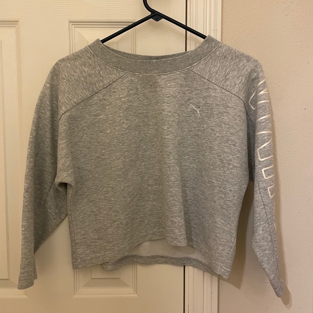 Puma Grey Cropped Crewneck